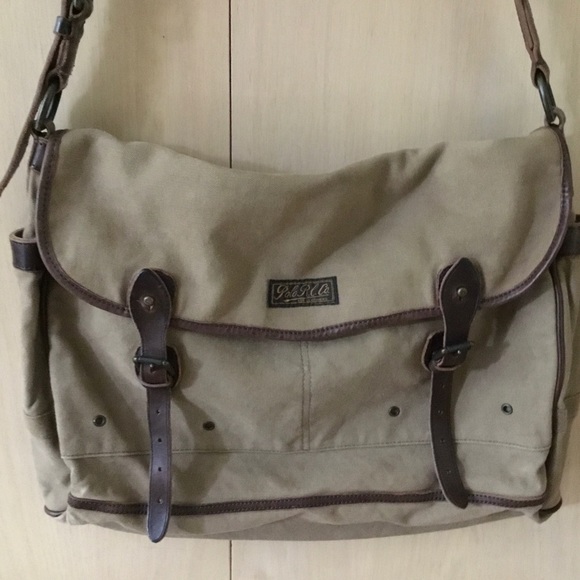 Polo Ralph Lauren Rare Vintage Canvas Leather Messenger Shoulder Bag - Picture 5 of 7